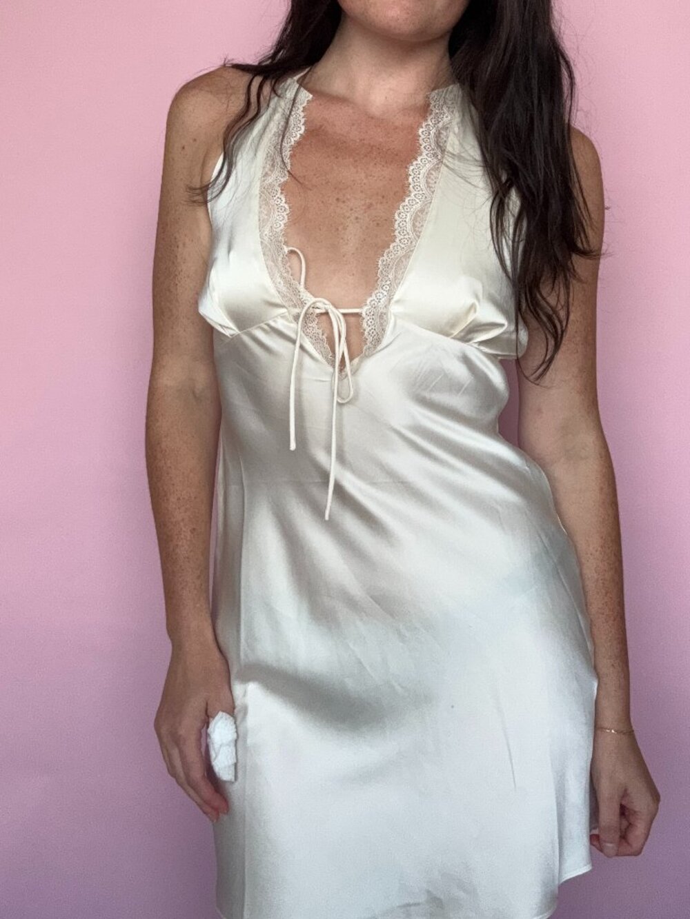 ISALIS NAIA LACE HALTER DRESS